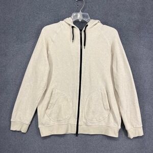 BDG Beige Textured Full Zip Hoodie Jacket Pockets Drawstring Hood XL TG